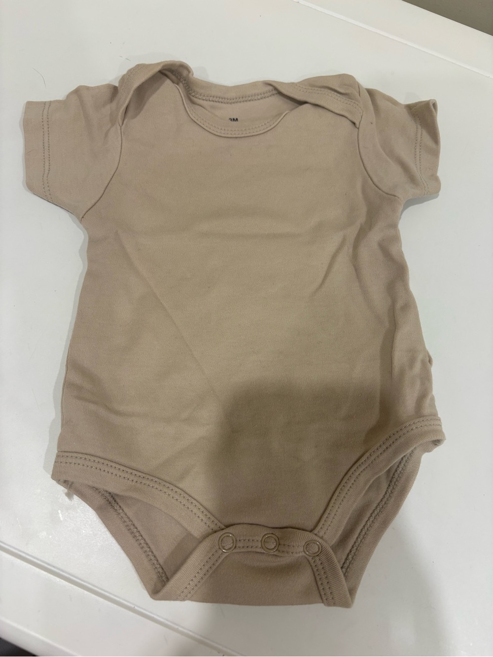 Neutral Beige Baby One-Piece Bodysuit